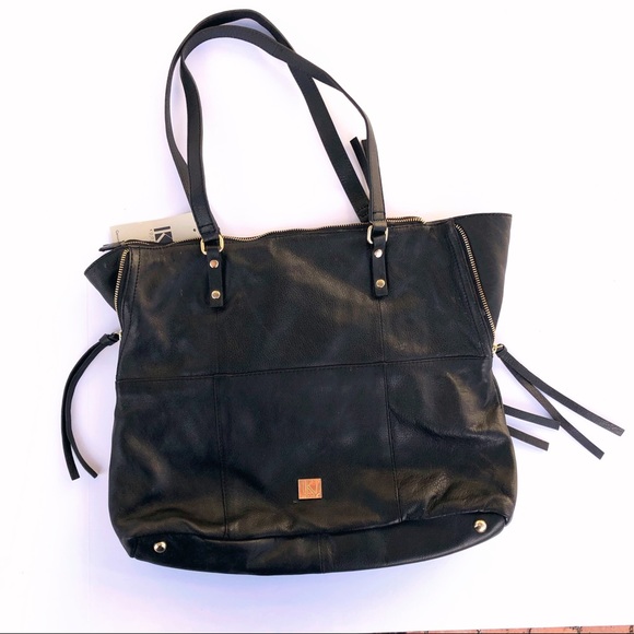 SOLD Kooba Everette Black Leather Satchel Tote Bag - Picture 3 of 5